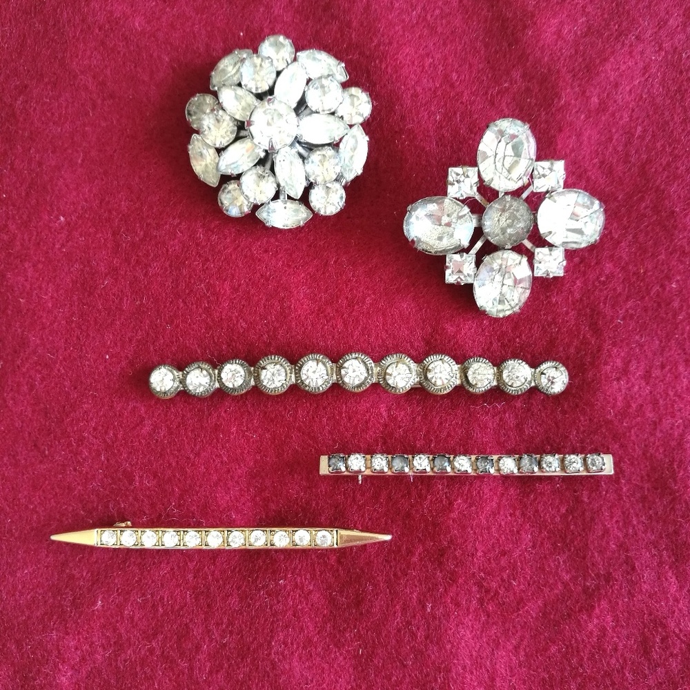 Assorted Vintage Rhinestone Pins (Lot)